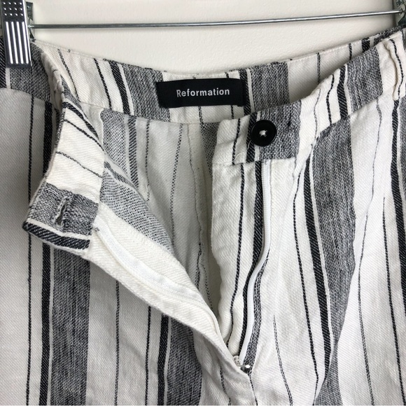 REFORMATION Tahiti Striped Linen Crop Pants - Picture 4 of 9